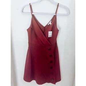Buttoned, Wrap Top Mini Dress